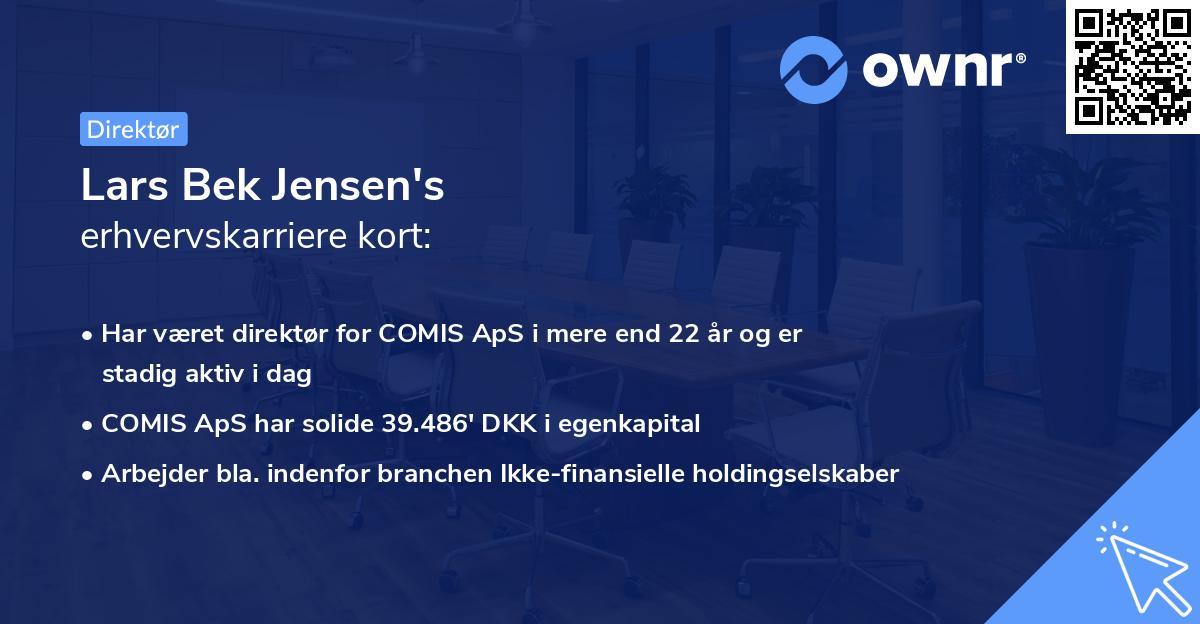 Lars Bek Jensen's erhvervskarriere kort