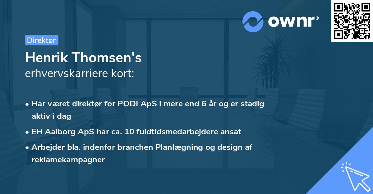Henrik Thomsen's erhvervskarriere kort