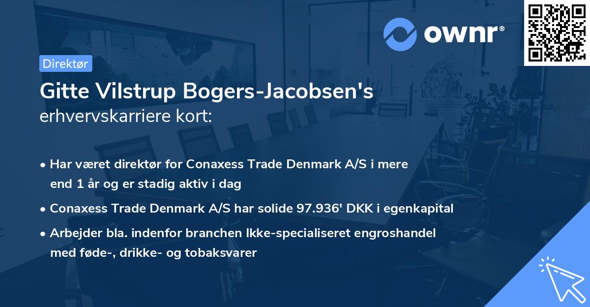 Gitte Vilstrup Bogers-Jacobsen's erhvervskarriere kort