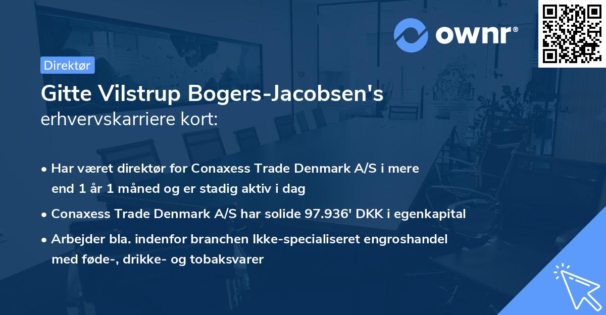 Gitte Vilstrup Bogers-Jacobsen's erhvervskarriere kort