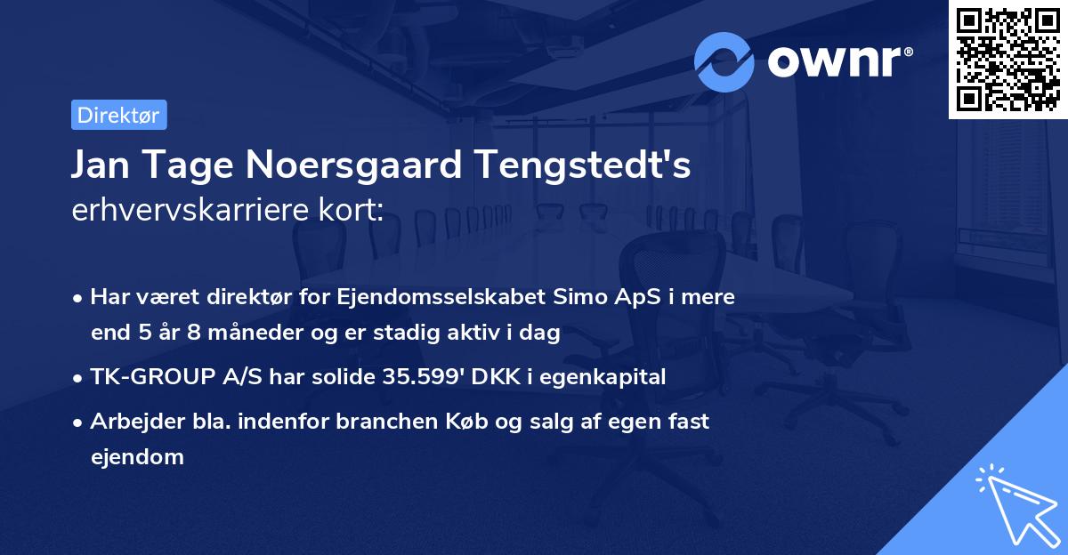 Jan Tage Noersgaard Tengstedt's erhvervskarriere kort