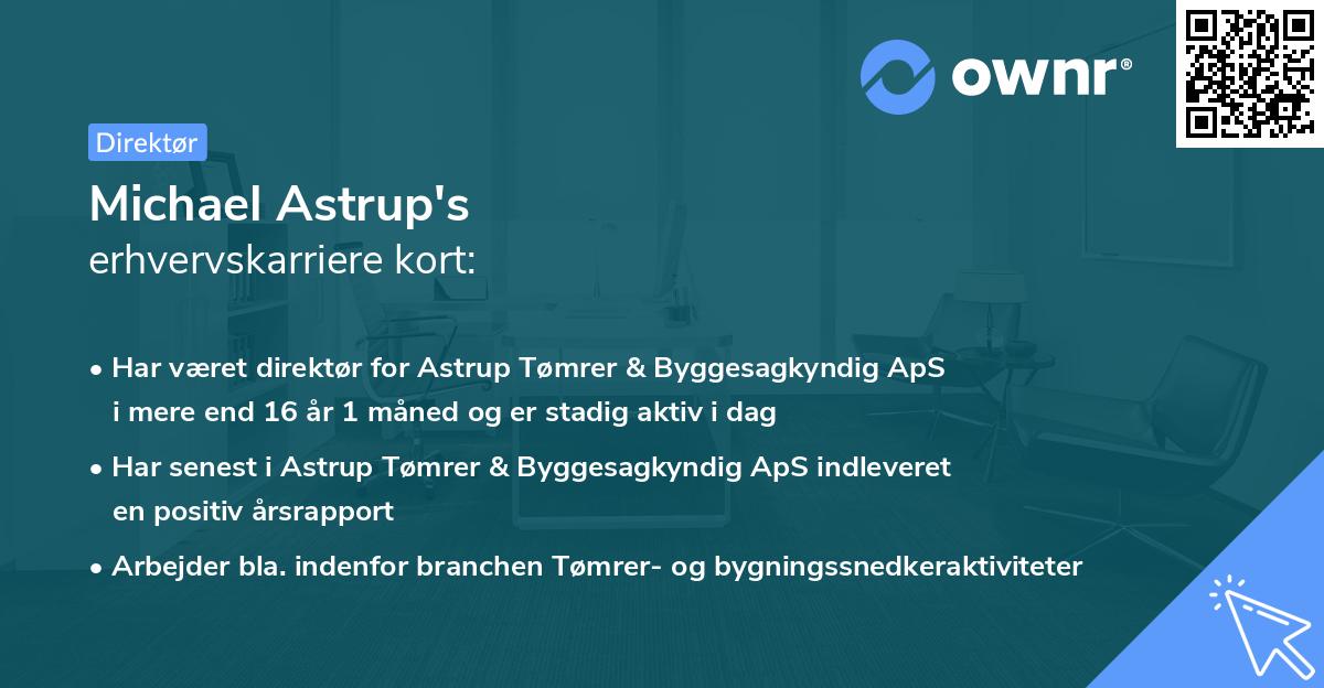 Michael Astrup's erhvervskarriere kort