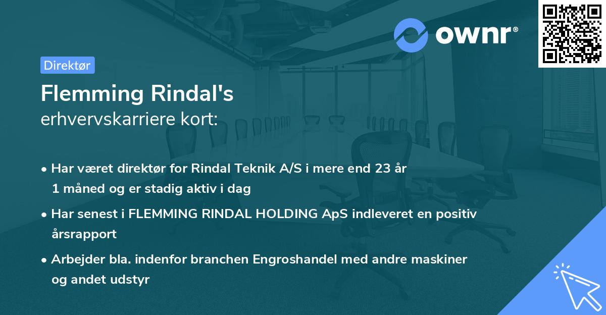 Flemming Rindal's erhvervskarriere kort