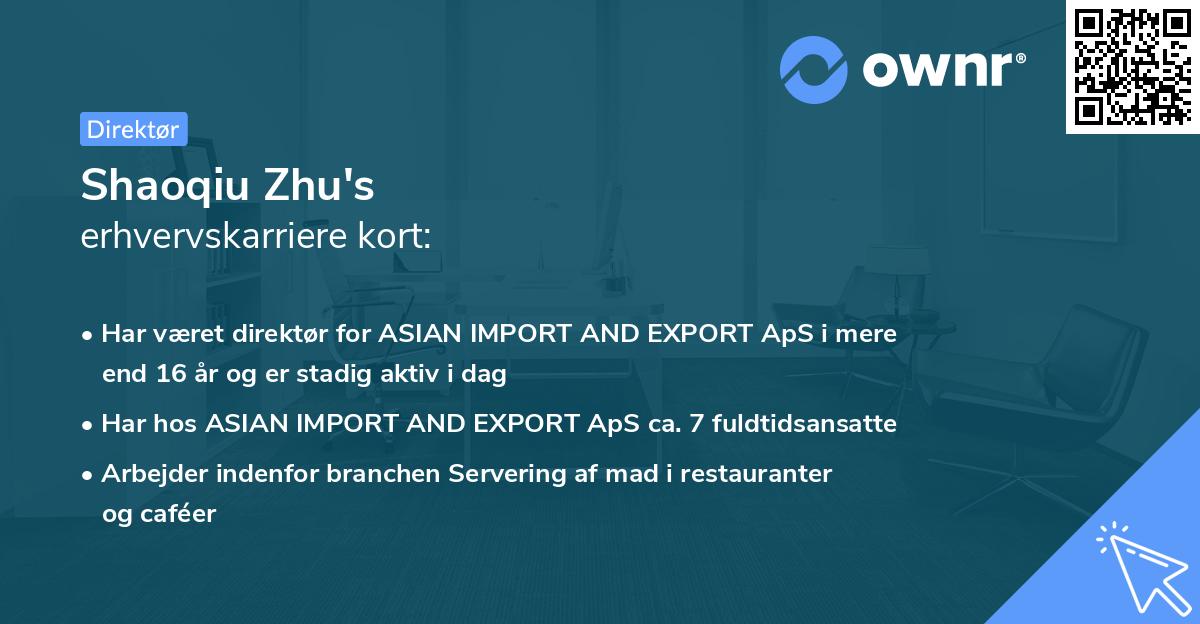 Shaoqiu Zhu's erhvervskarriere kort