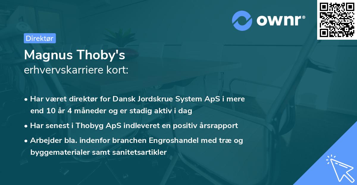 Magnus Thoby's erhvervskarriere kort