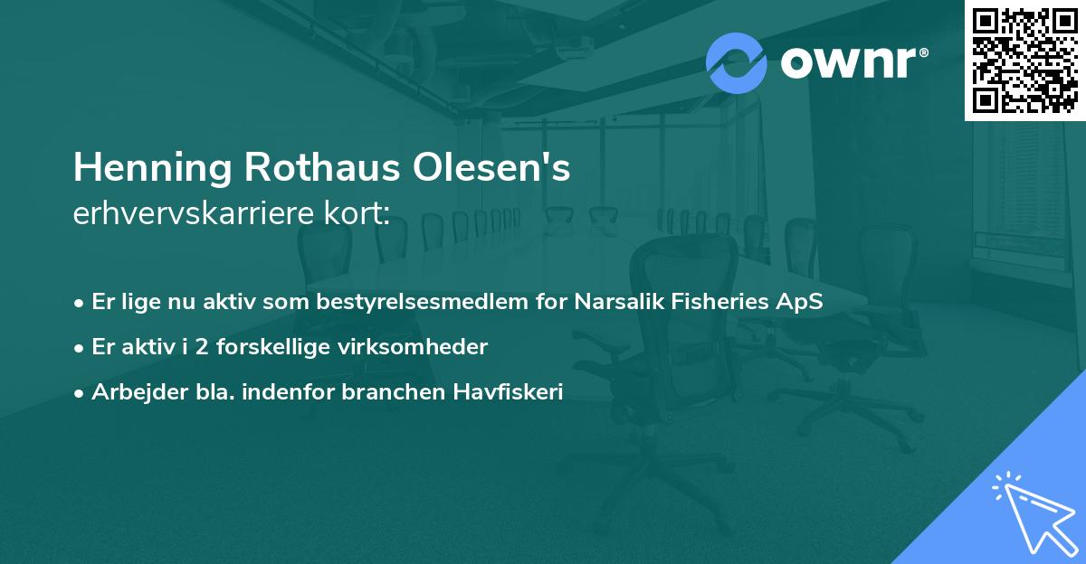 Henning Rothaus Olesen's erhvervskarriere kort