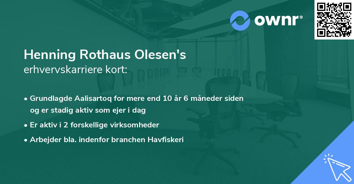 Henning Rothaus Olesen's erhvervskarriere kort