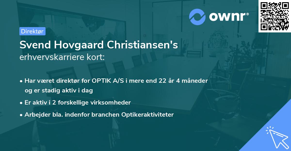 Svend Hovgaard Christiansen's erhvervskarriere kort