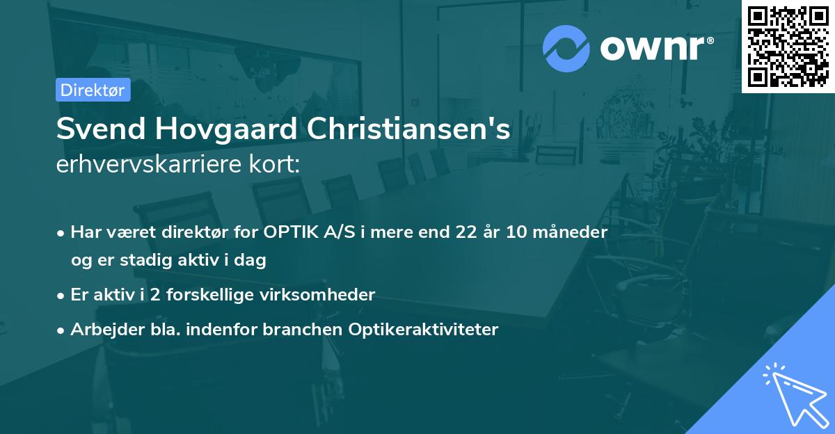 Svend Hovgaard Christiansen's erhvervskarriere kort