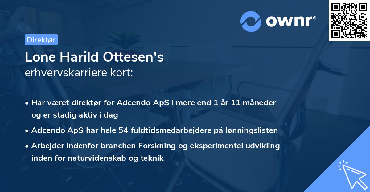 Lone Harild Ottesen's erhvervskarriere kort