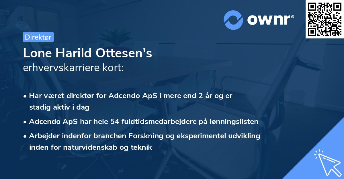 Lone Harild Ottesen's erhvervskarriere kort