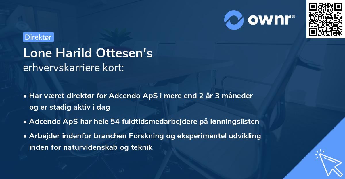Lone Harild Ottesen's erhvervskarriere kort