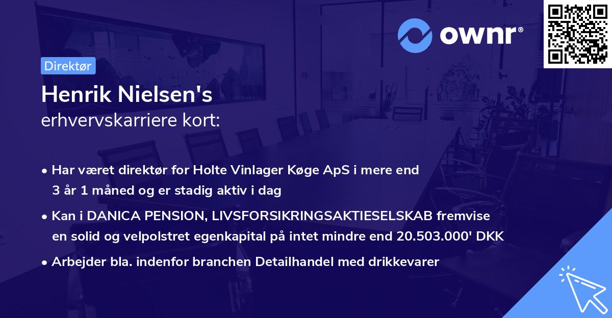 Henrik Nielsen's erhvervskarriere kort