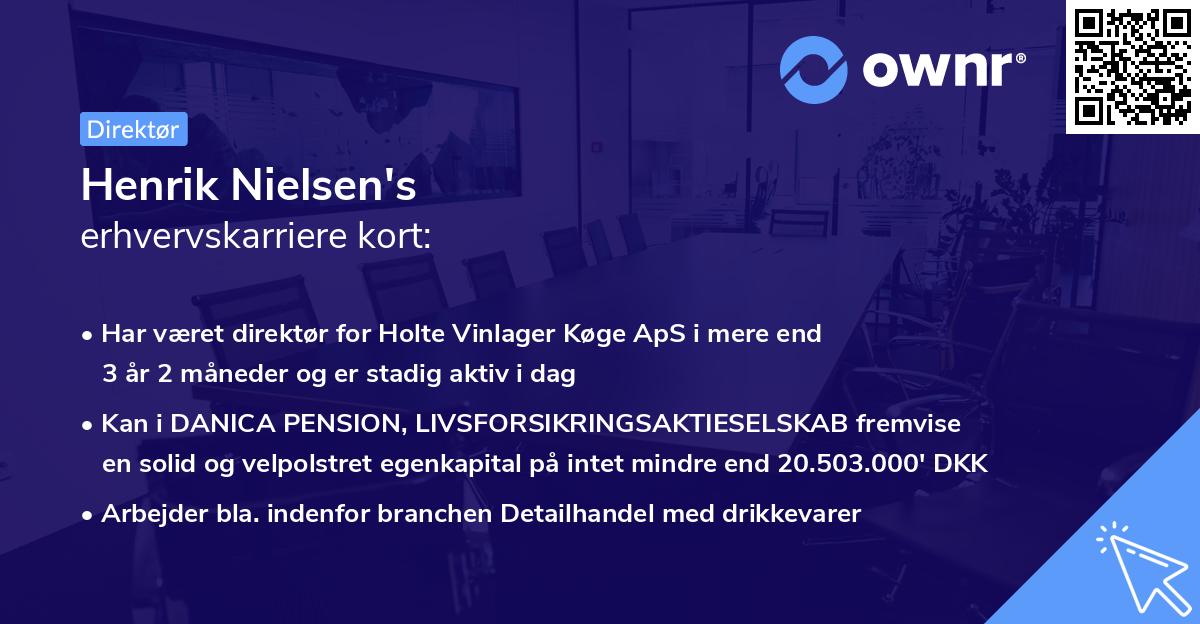 Henrik Nielsen's erhvervskarriere kort