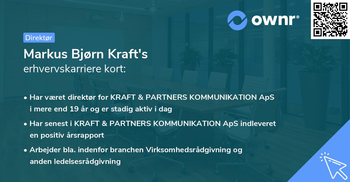 Markus Bjørn Kraft's erhvervskarriere kort