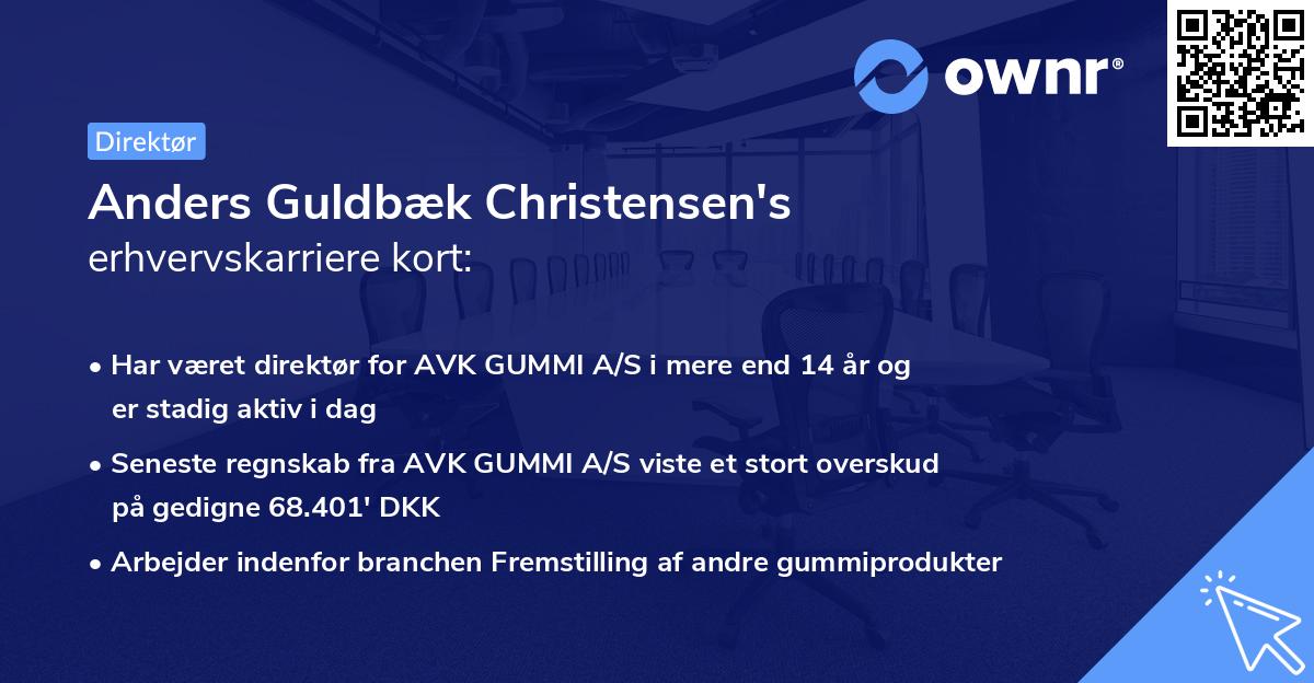 Anders Guldbæk Christensen's erhvervskarriere kort