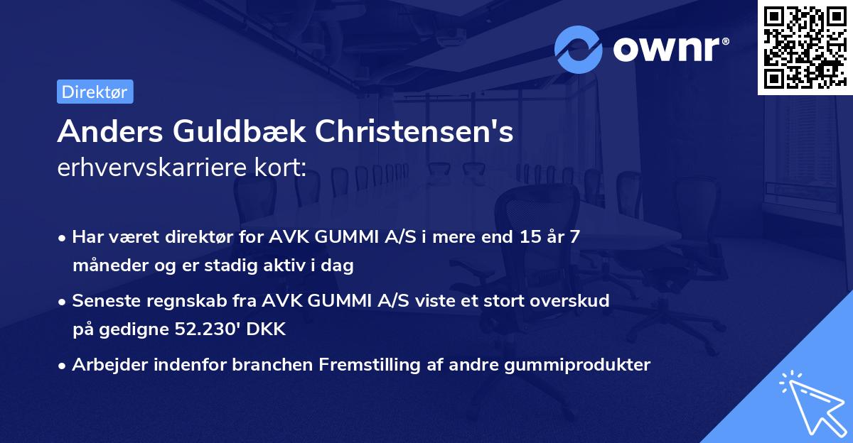 Anders Guldbæk Christensen's erhvervskarriere kort