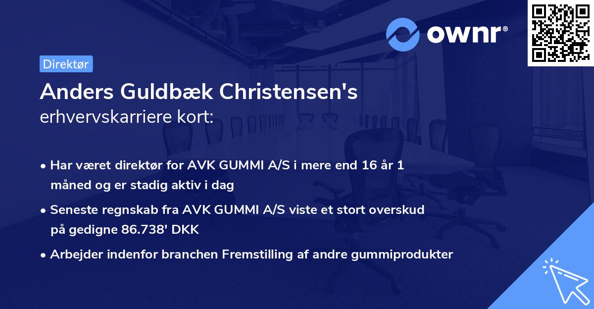 Anders Guldbæk Christensen's erhvervskarriere kort