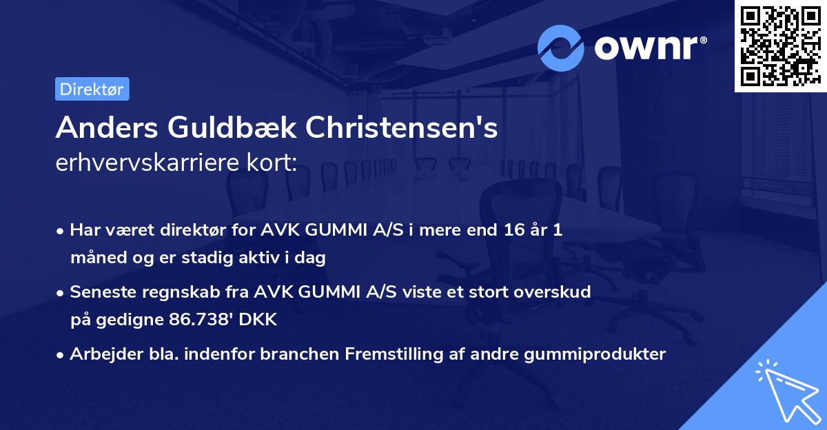 Anders Guldbæk Christensen's erhvervskarriere kort