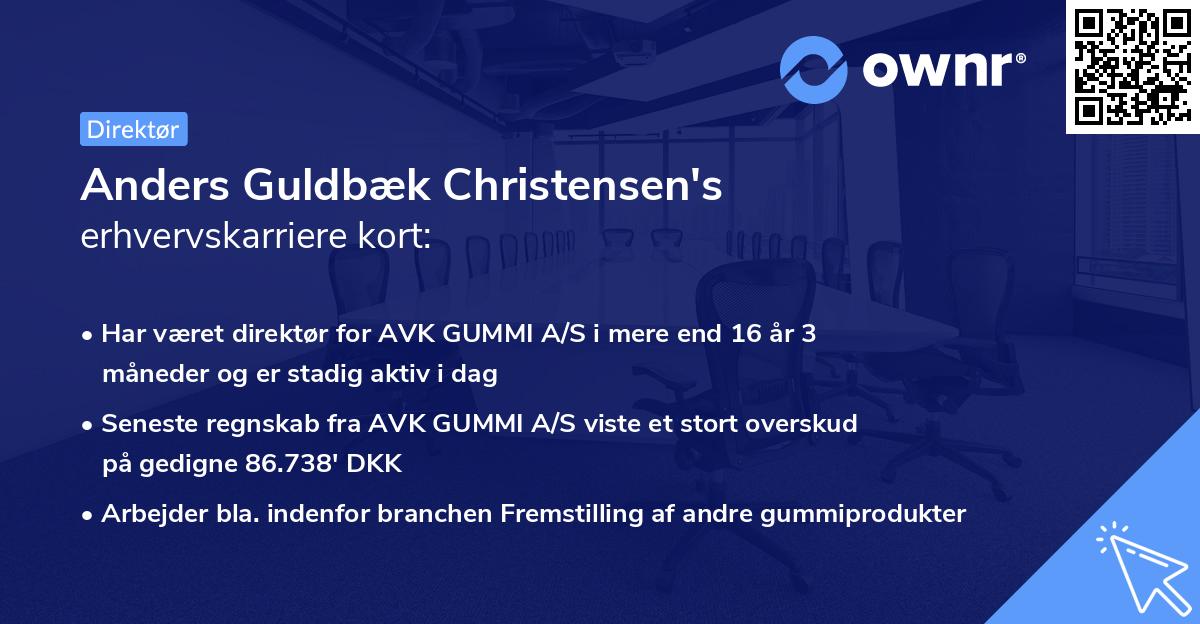 Anders Guldbæk Christensen's erhvervskarriere kort