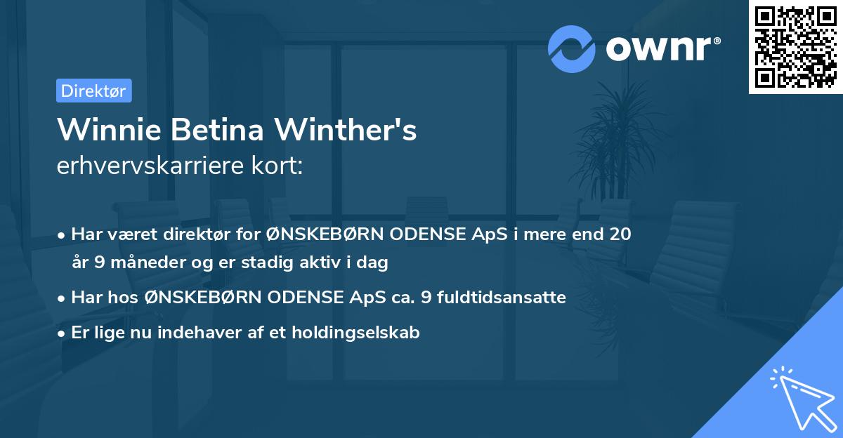 Winnie Betina Winther's erhvervskarriere kort