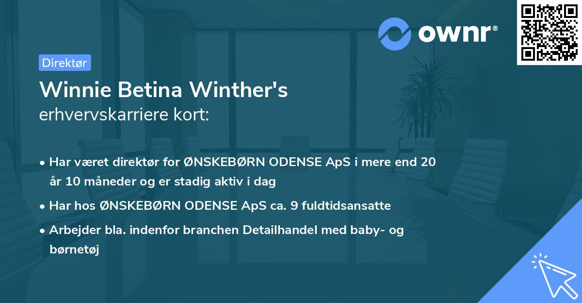 Winnie Betina Winther's erhvervskarriere kort