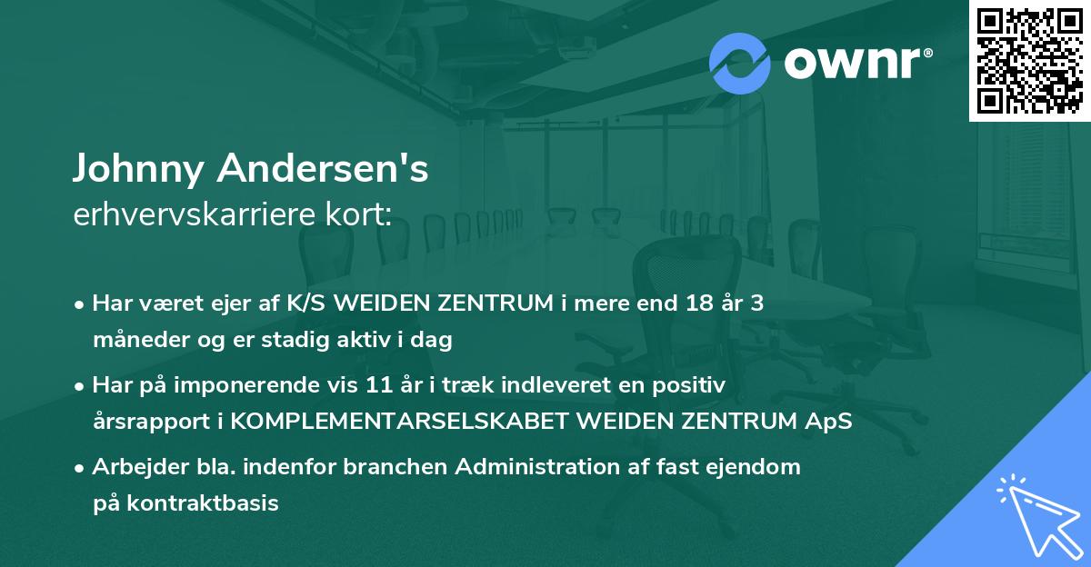 Johnny Andersen's erhvervskarriere kort
