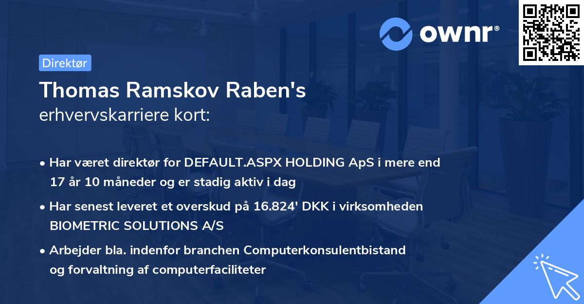 Thomas Ramskov Raben's erhvervskarriere kort