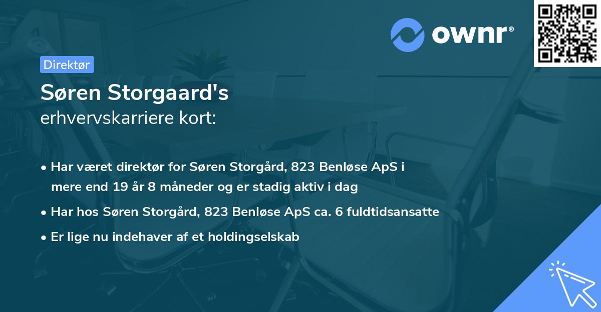 Søren Storgaard's erhvervskarriere kort
