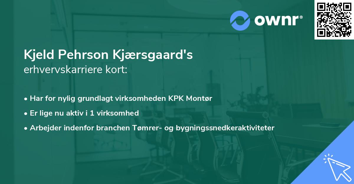 Kjeld Pehrson Kjærsgaard's erhvervskarriere kort