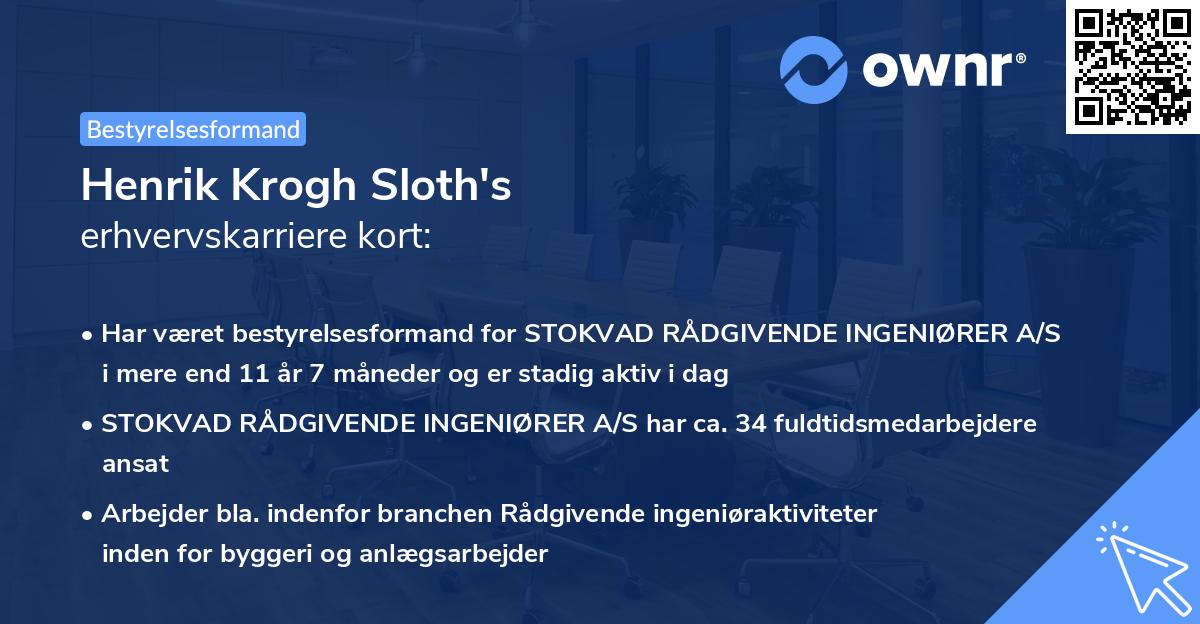 Henrik Krogh Sloth's erhvervskarriere kort