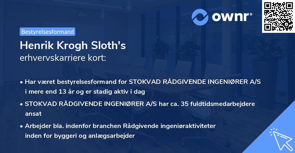 Henrik Krogh Sloth's erhvervskarriere kort