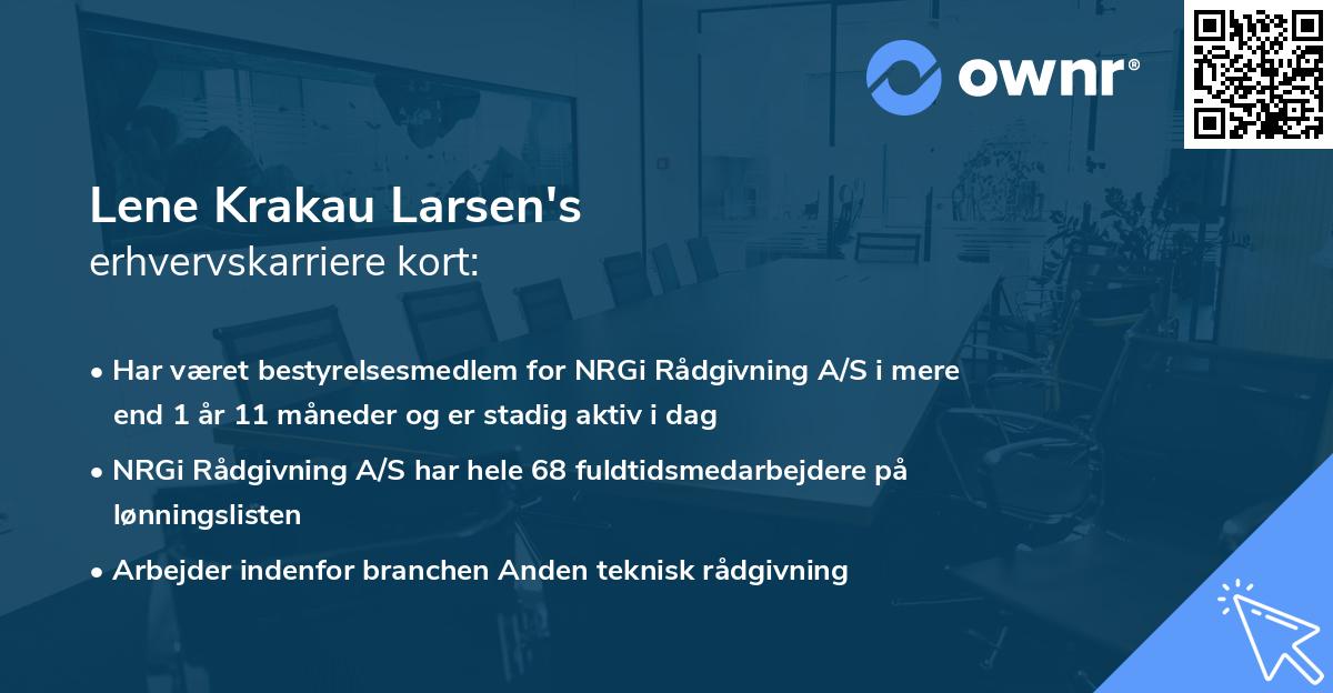 Lene Krakau Larsen's erhvervskarriere kort
