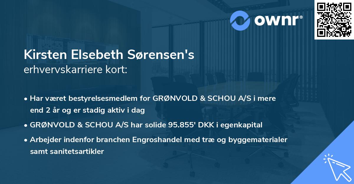 Kirsten Elsebeth Sørensen's erhvervskarriere kort