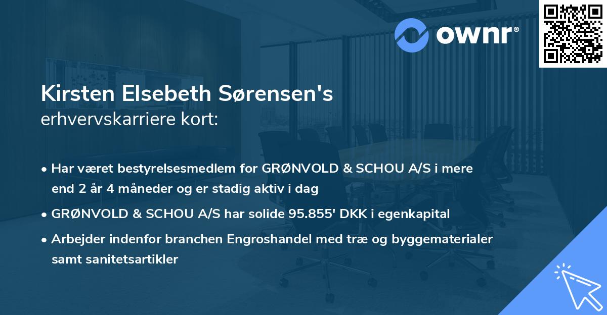 Kirsten Elsebeth Sørensen's erhvervskarriere kort