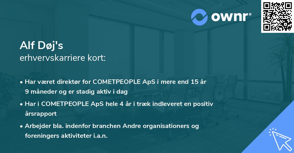 Alf Døj's erhvervskarriere kort