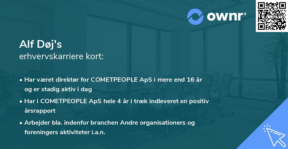 Alf Døj's erhvervskarriere kort