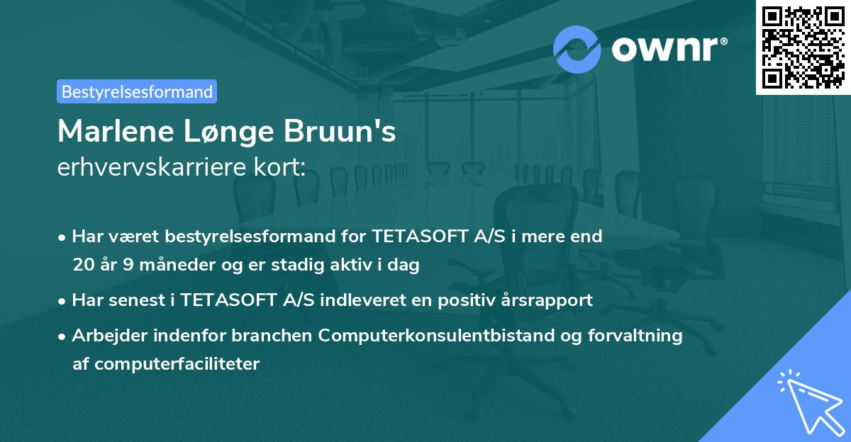 Marlene Lønge Bruun's erhvervskarriere kort