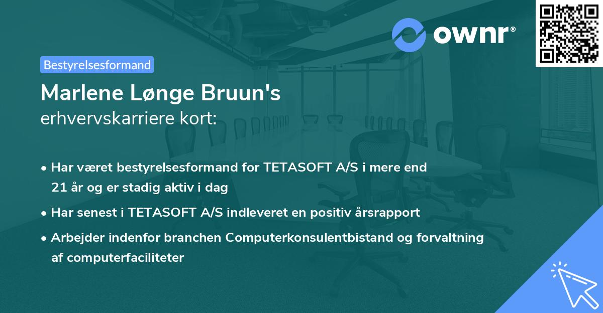 Marlene Lønge Bruun's erhvervskarriere kort