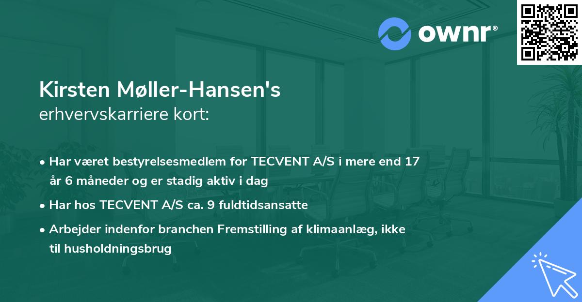 Kirsten Møller-Hansen's erhvervskarriere kort