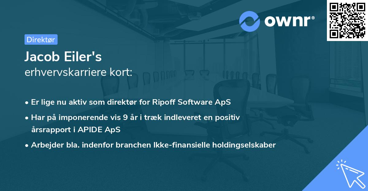 Jacob Eiler's erhvervskarriere kort
