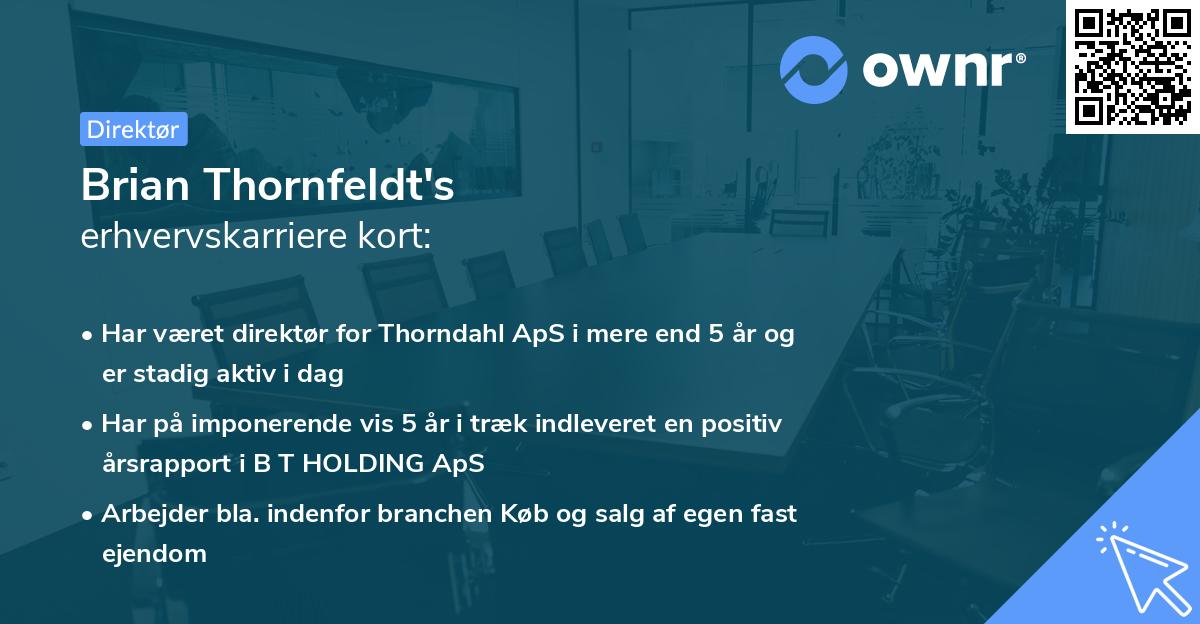 Brian Thornfeldt's erhvervskarriere kort