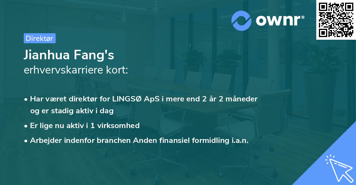Jianhua Fang's erhvervskarriere kort