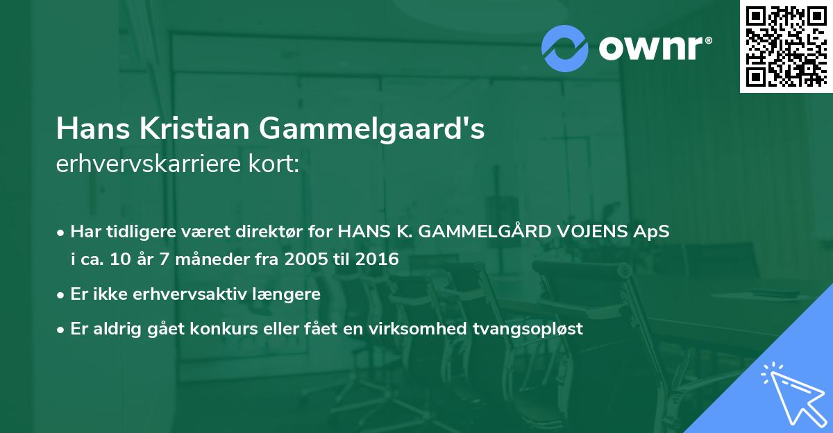 Hans Kristian Gammelgaard's erhvervskarriere kort