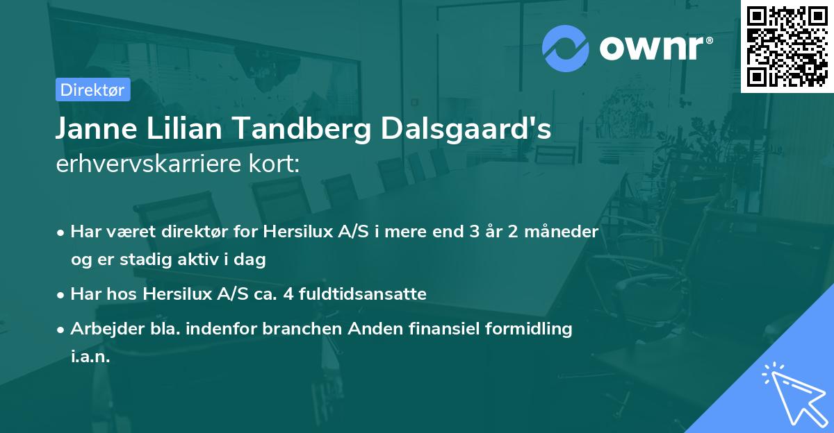Janne Lilian Tandberg Dalsgaard's erhvervskarriere kort