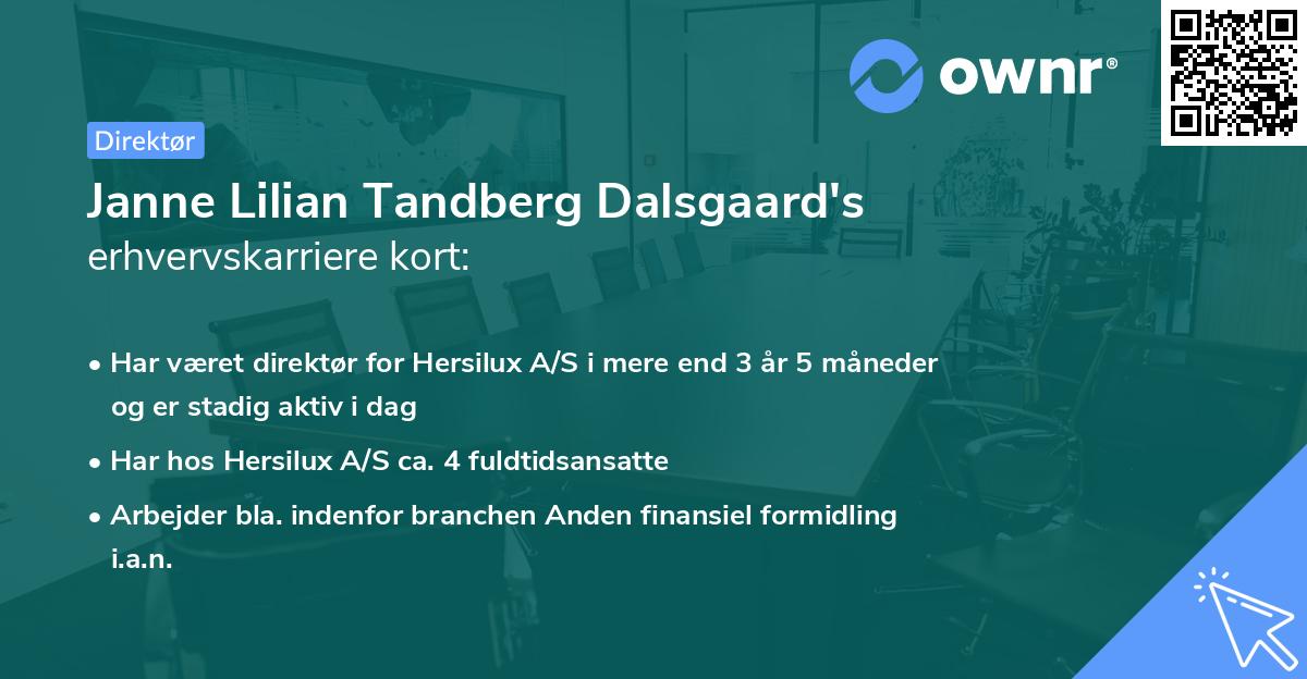 Janne Lilian Tandberg Dalsgaard's erhvervskarriere kort