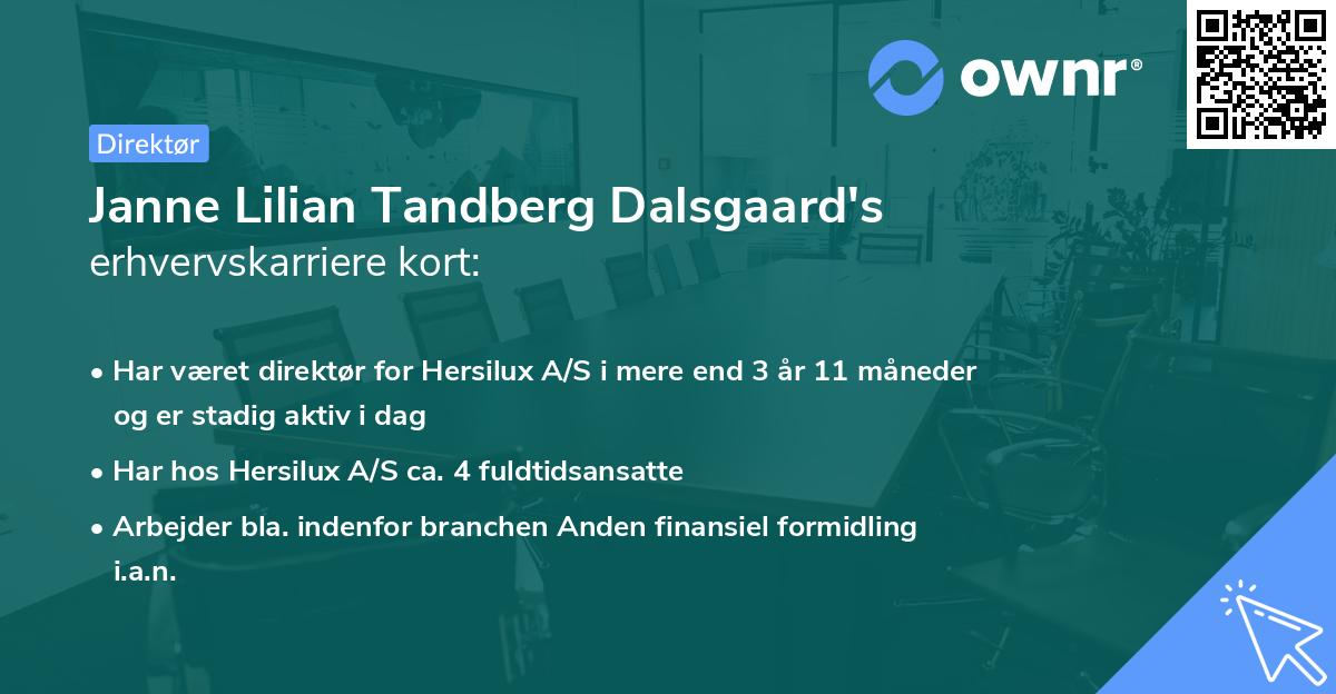 Janne Lilian Tandberg Dalsgaard's erhvervskarriere kort
