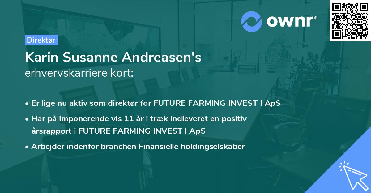 Karin Susanne Andreasen's erhvervskarriere kort