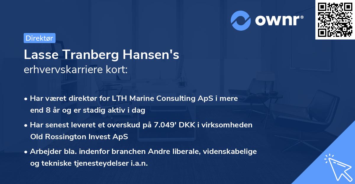 Lasse Tranberg Hansen's erhvervskarriere kort