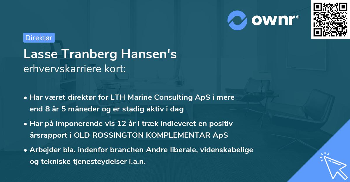 Lasse Tranberg Hansen's erhvervskarriere kort